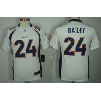 Nike Denver Broncos #24 Champ Bailey White Limited Kids Jersey