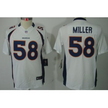 Nike Denver Broncos #58 Von Miller White Limited Kids Jersey