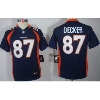 Nike Denver Broncos #87 Eric Decker Blue Limited Kids Jersey