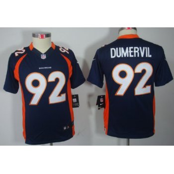 Nike Denver Broncos #92 Elvis Dumervil Blue Limited Kids Jersey