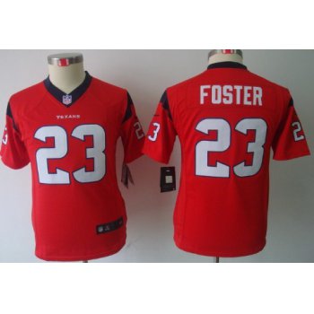 Nike Houston Texans #23 Arian Foster Red Limited Kids Jersey