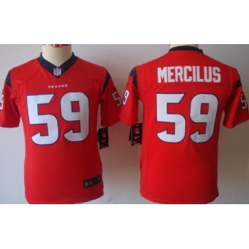 Nike Houston Texans #59 Whitney Mercilus Red Game Kids Jersey