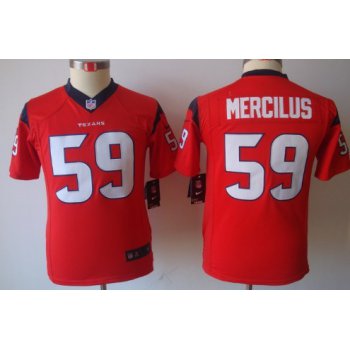 Nike Houston Texans #59 Whitney Mercilus Red Limited Kids Jersey