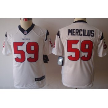 Nike Houston Texans #59 Whitney Mercilus White Limited Kids Jersey