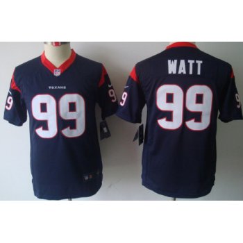 Nike Houston Texans #99 J.J. Watt Blue Limited Kids Jersey