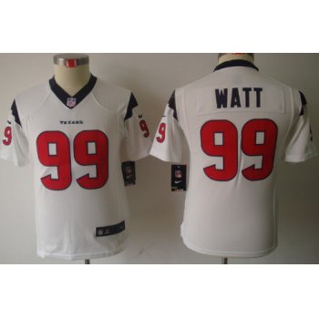 Nike Houston Texans #99 J.J. Watt White Limited Kids Jersey