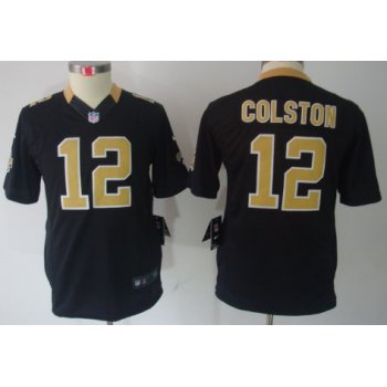 Nike New Orleans Saints #12 Marques Colston Black Limited Kids Jersey