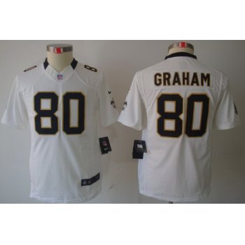 Nike New Orleans Saints #80 Jimmy Graham White Limited Kids Jersey