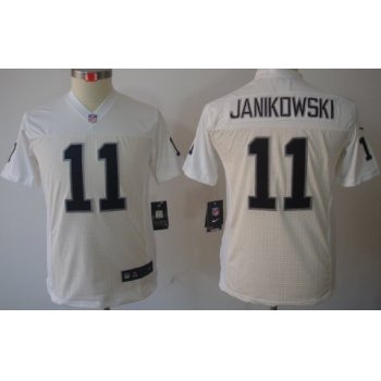 Nike Oakland Raiders #11 Sebastian Janikowski White Limited Kids Jersey