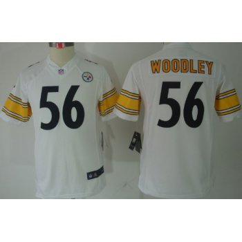 Nike Pittsburgh Steelers #56 LaMarr Woodley White Limited Kids Jersey