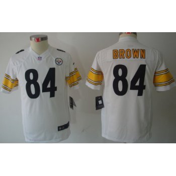 Nike Pittsburgh Steelers #84 Antonio Brown White Limited Kids Jersey