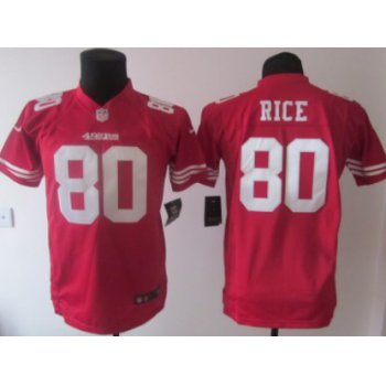 Nike San Francisco 49ers #80 Jerry Rice Red Game Kids Jersey