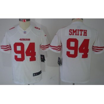 Nike San Francisco 49ers #94 Justin Smith White Limited Kids Jersey