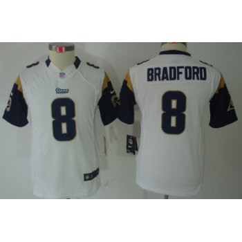 Nike St. Louis Rams #8 Sam Bradford White Limited Kids Jersey