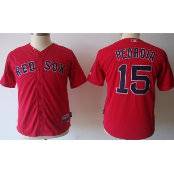 Boston Red Sox #15 Dustin Pedroia Red Kids Jersey