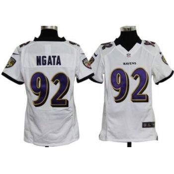 Nike Baltimore Ravens #92 Haloti Ngata White Game Kids Jersey