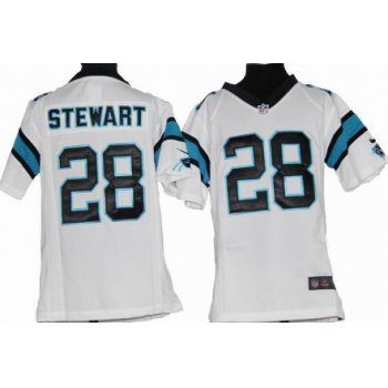 Nike Carolina Panthers #28 Jonathan Stewart White Game Kids Jersey