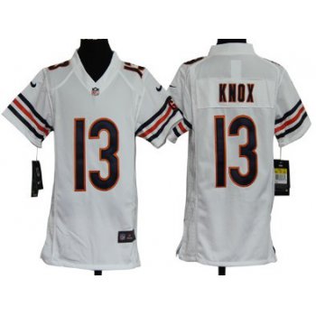 Nike Chicago Bears #13 Johnny Knox White Game Kids Jersey