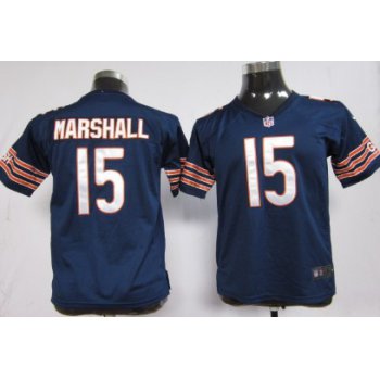 Nike Chicago Bears #15 Brandon Marshall Blue Game Kids Jersey