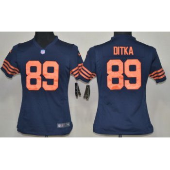 Nike Chicago Bears #89 Mike Ditka Blue With Orange Game Kids Jersey