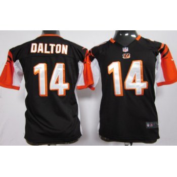 Nike Cincinnati Bengals #14 Andy Dalton Black Game Kids Jersey