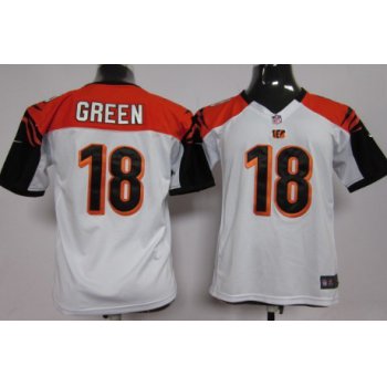 Nike Cincinnati Bengals #18 A.J. Green White Game Kids Jersey