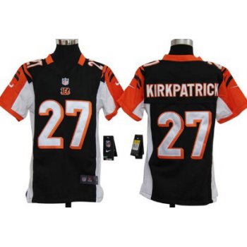 Nike Cincinnati Bengals #27 Dre Kirkpatrick Black Game Kids Jersey