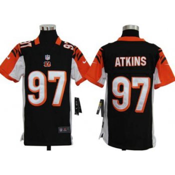 Nike Cincinnati Bengals #97 Geno Atkins Black Game Kids Jersey