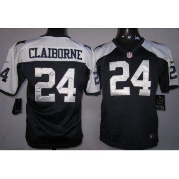 Nike Dallas Cowboys #24 Morris Claiborne Blue Thanksgiving Game Kids Jersey