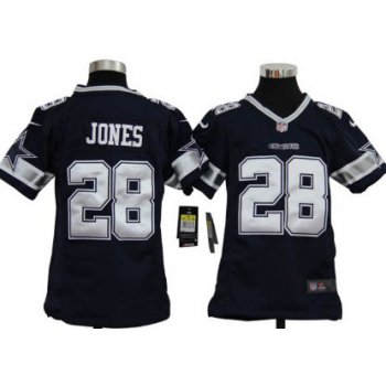 Nike Dallas Cowboys #28 Felix Jones Blue Game Kids Jersey