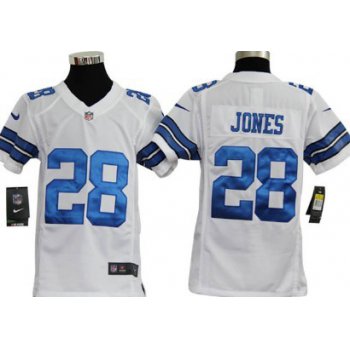 Nike Dallas Cowboys #28 Felix Jones White Game Kids Jersey