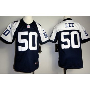 Nike Dallas Cowboys #50 Sean Lee Blue Thanksgiving Game Kids Jersey