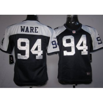 Nike Dallas Cowboys #94 DeMarcus Ware Blue Thanksgiving Game Kids Jersey