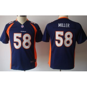 Nike Denver Broncos #58 Von Miller Blue Game Kids Jersey