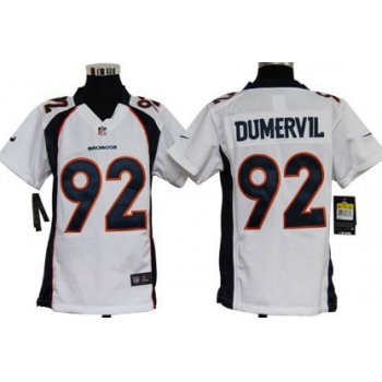 Nike Denver Broncos #92 Elvis Dumervil White Game Kids Jersey