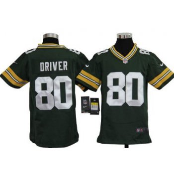 Nike Green Bay Packers #80 Donald Driver Green Game Kids Jersey