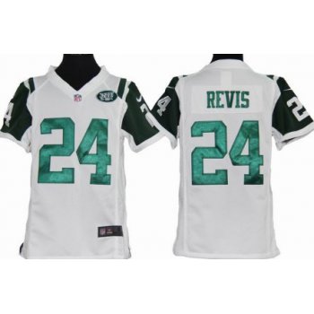 Nike New York Jets #24 Darrelle Revis White Game Kids Jersey