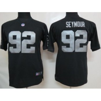 Nike Oakland Raiders #92 Richard Seymour Black Game Kids Jersey