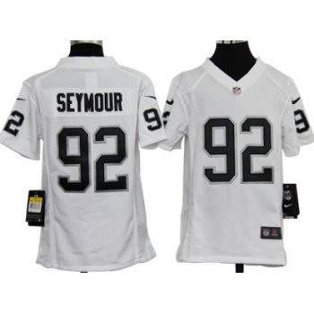 Nike Oakland Raiders #92 Richard Seymour White Game Kids Jersey