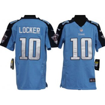 Nike Tennessee Titans #10 Jake Locker Light Blue Game Kids Jersey