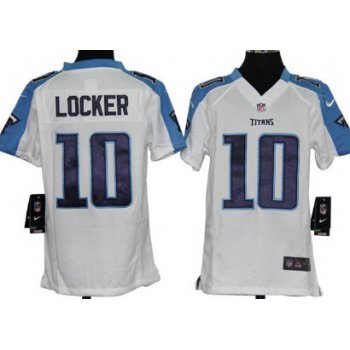 Nike Tennessee Titans #10 Jake Locker White Game Kids Jersey