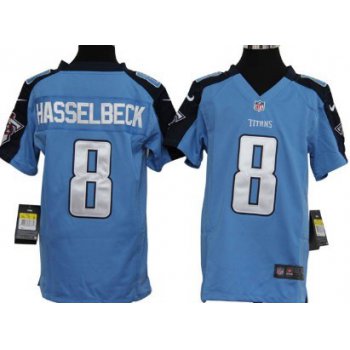 Nike Tennessee Titans #8 Matt Hasselbeck Light Blue Game Kids Jersey