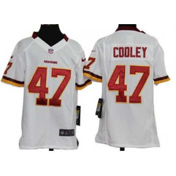 Nike Washington Redskins #47 Chris Cooley White Game Kids Jersey