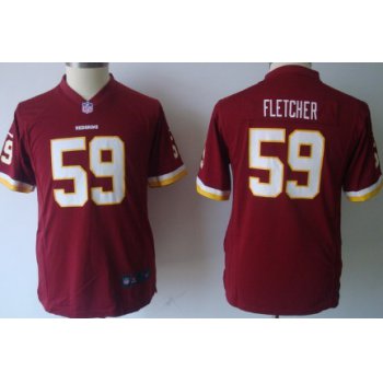 Nike Washington Redskins #59 London Fletcher Red Game Kids Jersey