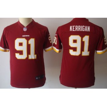 Nike Washington Redskins #91 Ryan Kerrigan Red Game Kids Jersey