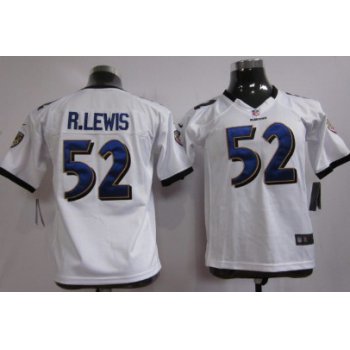 Nike Baltimore Ravens #52 Ray Lewis White Game Kids Jersey