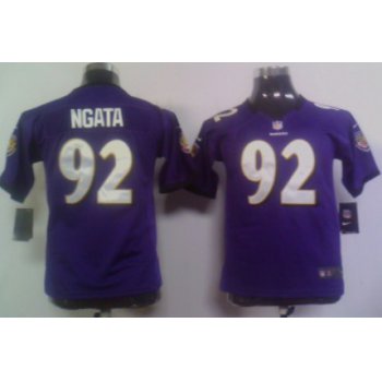 Nike Baltimore Ravens #92 Haloti Ngata Purple Game Kids Jersey