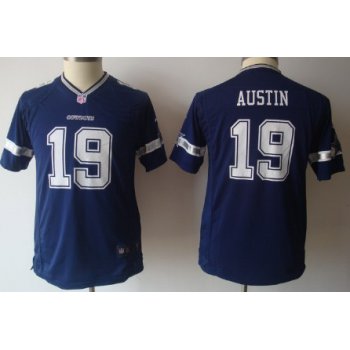 Nike Dallas Cowboys #19 Miles Austin Blue Game Kids Jersey