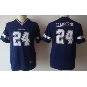 Nike Dallas Cowboys #24 Morris Claiborne Blue Game Kids Jersey