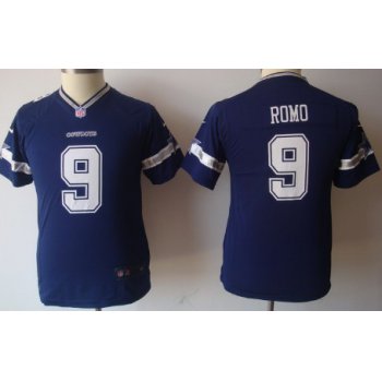 Nike Dallas Cowboys #9 Tony Romo Blue Game Kids Jersey